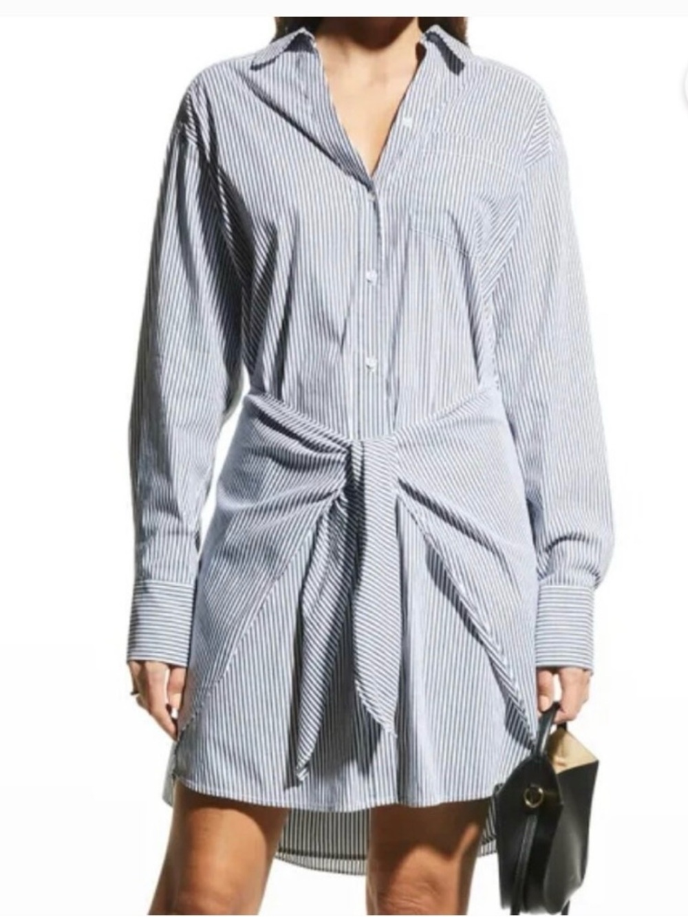 Veronica Beard Roanoke Striped Shirt Dress Wrap Blue and White Size 10
